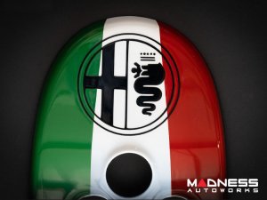 Alfa Romeo 4C Central MTA Control Cover - Carbon Fiber - Italian Theme + Alfa Romeo Badge - V1